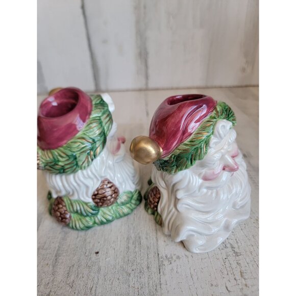 Santa candle stick holder face ceramic xmas home decor - Picture 5 of 7
